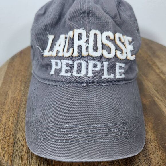 We People by Pavilion Gray Lacrosse People Distressed Baseball Cap One Size - Picture 2 of 7